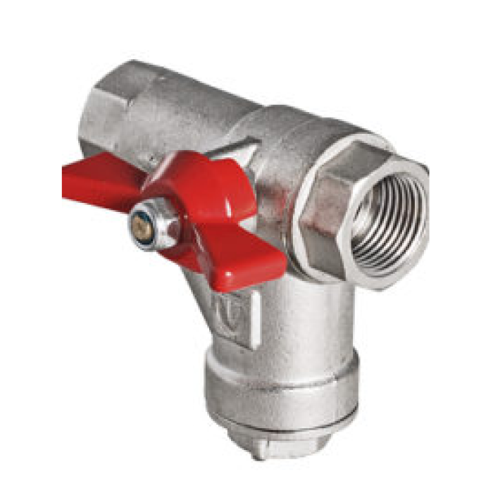 Кран кульовий Valtec з встроєним фільтром 1/2" Вн-Вн (метелик) VT.293.N.04