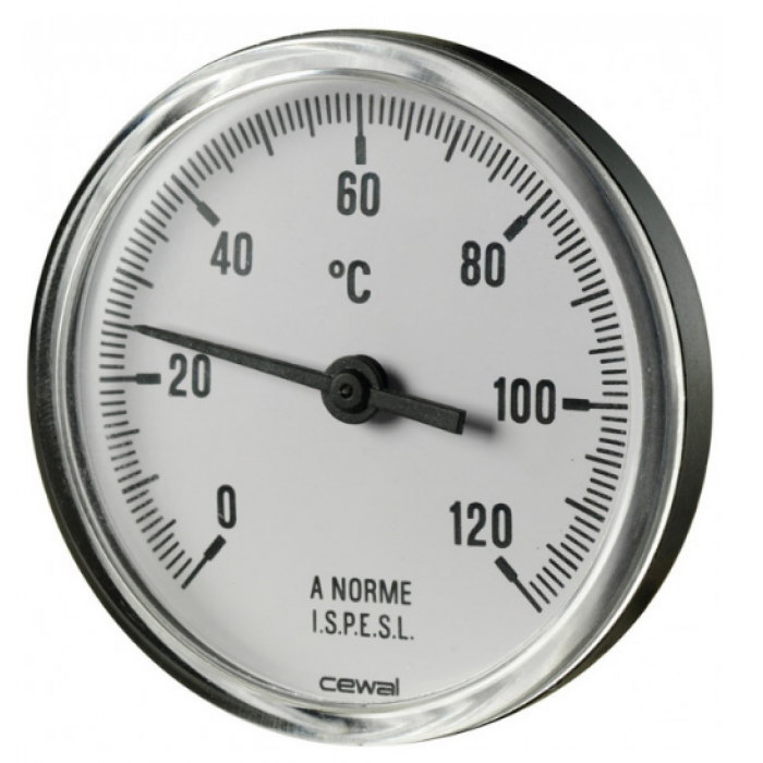 Термометр Cewal підключення заднє(пружина, кліпса) Д63мм 0*-120*С 91616000
