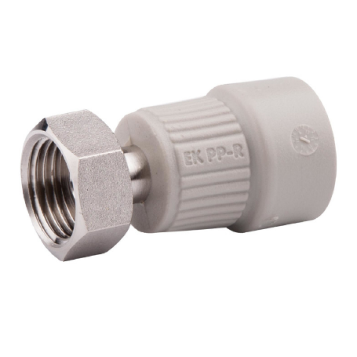 Перехід поліпропіленовий з PMD та накидною гайкою Wavin Ekoplastik 20*1" SZM02032XX