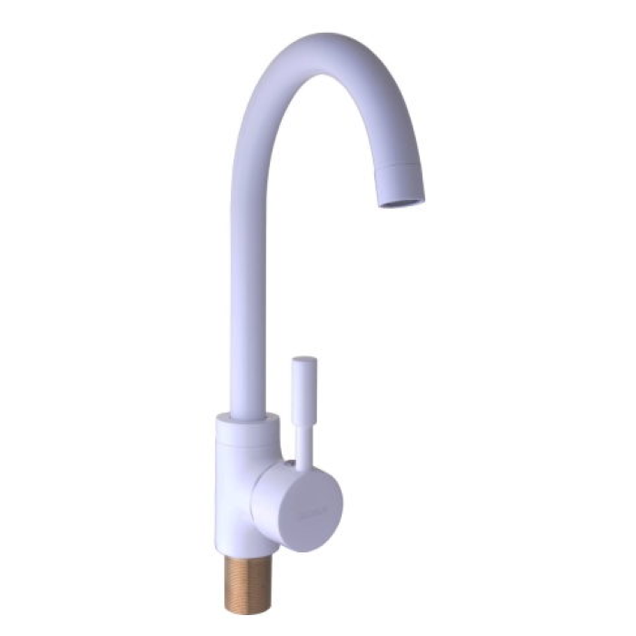 Змішувач для мийки Globus Lux LAZER латунь, білий GLLR-0103S-WHITE