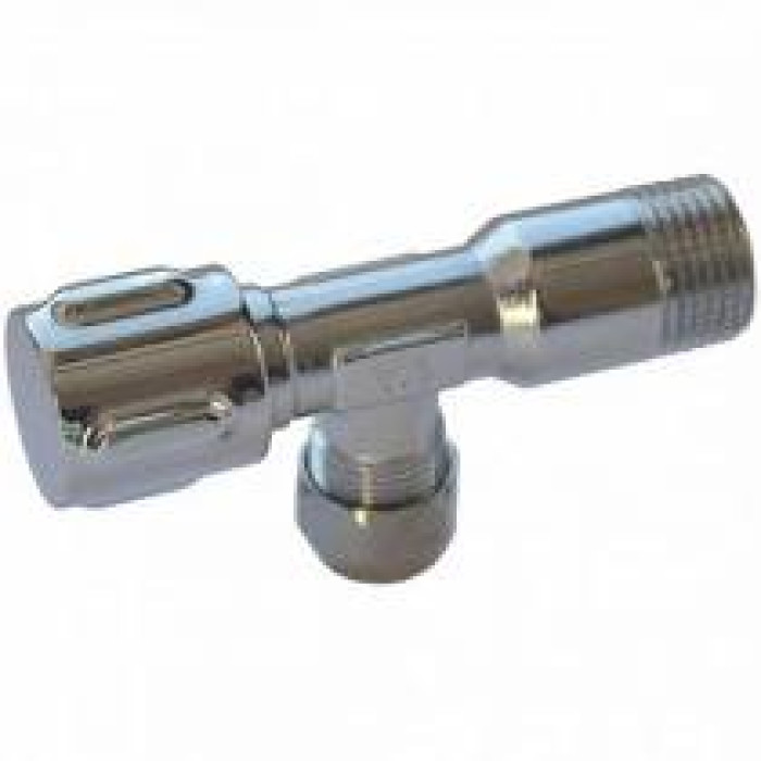 Кран VA Albertoni Ф1/2"*3/8" ZAMAC кутовий вентільний з металевою ручкою C156284