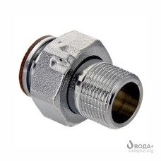 Напівзгін з накидною гайкою для водяного лічильника Valtec 1/2"нікель VTr.611.N.0004
