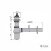 Сифон для умивальника AlcaPlast 1 1/4" металевий хромований з водозливом A437