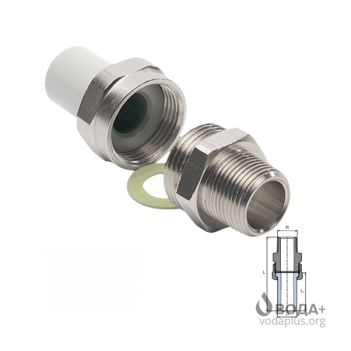 Різьбове з'єднання зовнішне Wavin Ekoplastik 20*1/2" SSE02020XX